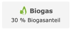 Biogasanteil in der Tarifübersicht